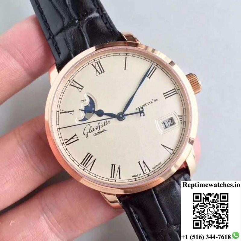 Glashutte Senator Panorama Date Moon Phase 100-04-32-15-04 Gf Factory White Dial-Rep Time Watches