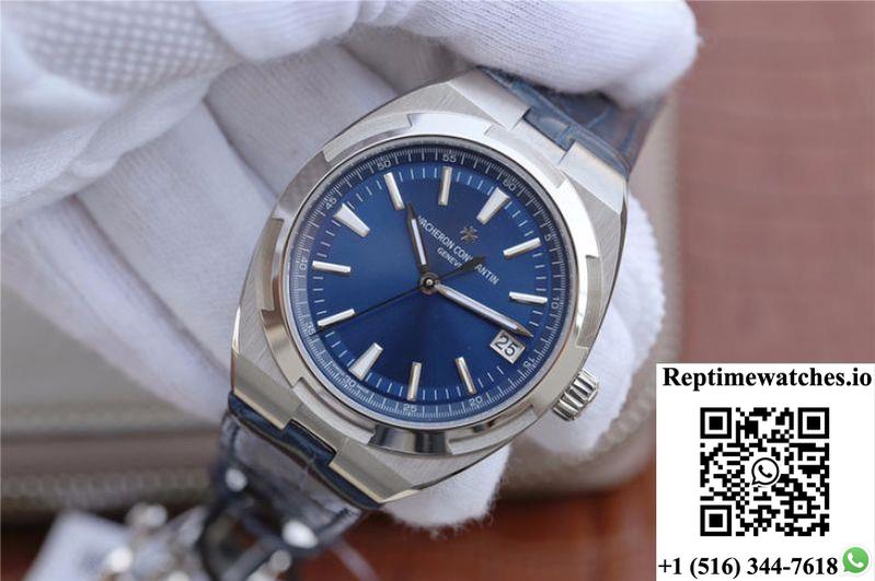Vacheron Constantin Overseas 47040 Jj Factory Leather Strap Blue Dial-Rep Time Watches