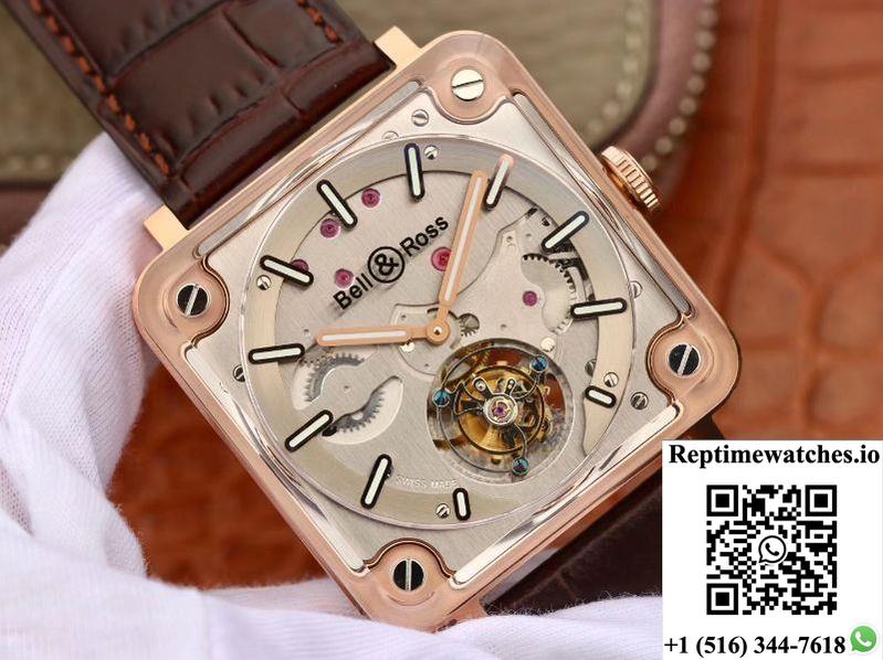 Bell & Ross Br-X2 Tourbillon 18K Rose Gold Stainless Steel Brushed Dial-Rep Time Watches