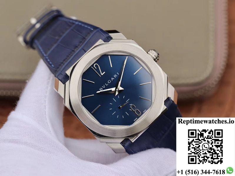 Bvlgari Octo Finissimo Extra Thin Automatic 103035 Blue Dial-Rep Time Watches
