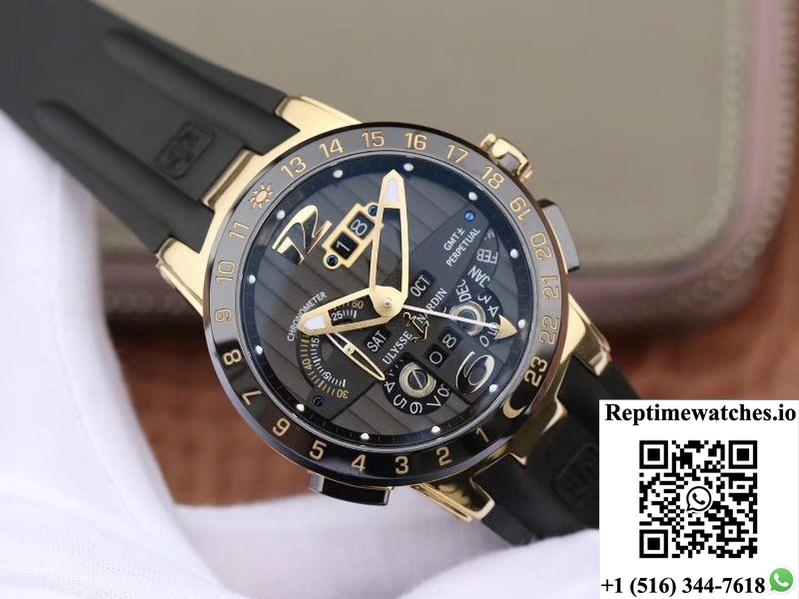 Ulysse Nardin El Toro 322-00-3 18K Yellow Gold Black Dial-Rep Time Watches