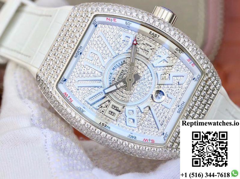 Franck Muller Vanguard V45.Sc.Dt.D.Nbr.Cd.5N.Nr Diamond Dial-Rep Time Watches