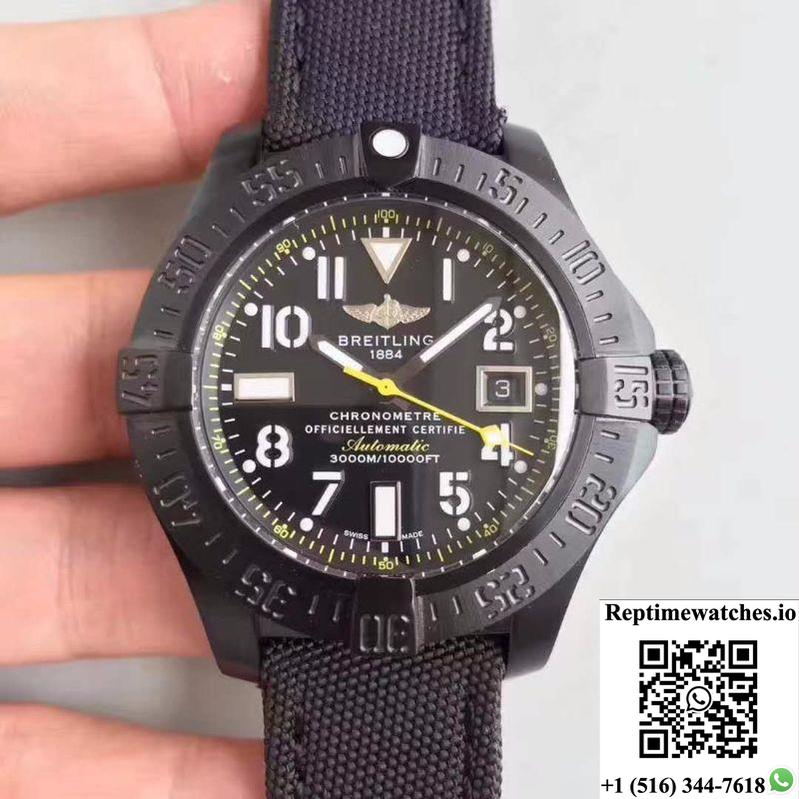 Breitling Avenger Seawolf Blacksteel Code Yellow M17330B2 Gf Factory Black Dial-Rep Time Watches