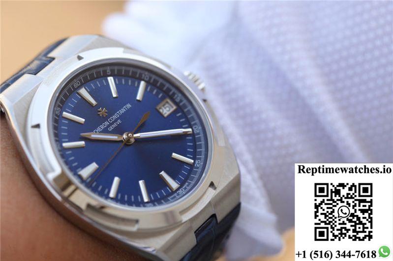 Vacheron Constantin Overseas 47040 Jj Factory Leather Strap Blue Dial-Rep Time Watches