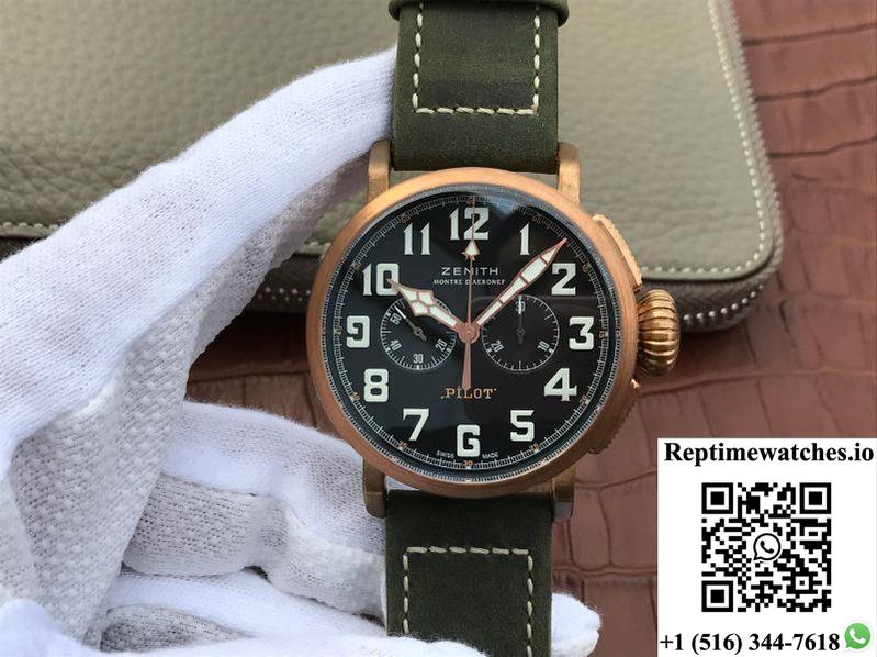 Zenith Pilot Type 20 Chronograph Extra Special Bronze 29.2430.4069/21.C800 Xf Factory Black Dial-Rep Time Watches