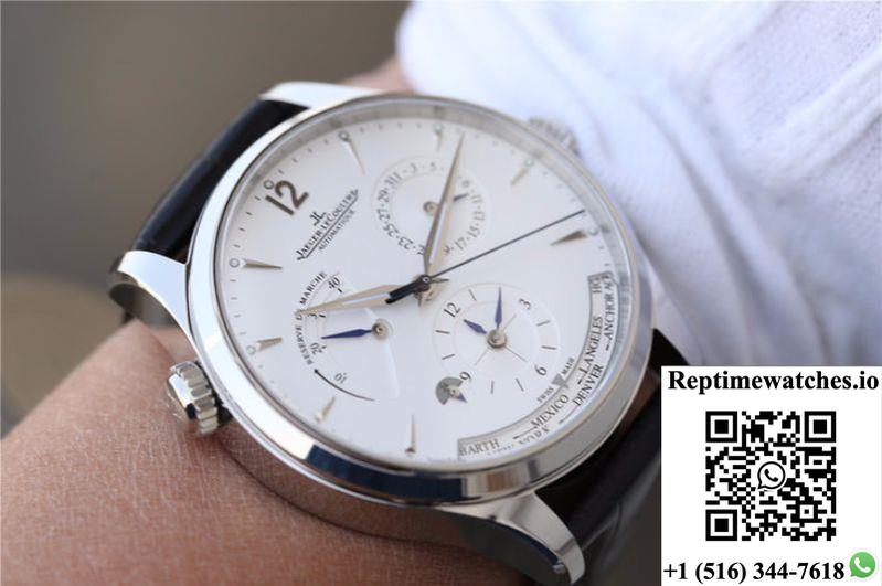 Jaeger-Lecoultre Master Geographic Steel 1428421 Silver Dial-Rep Time Watches
