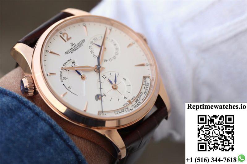 Jaeger-Lecoultre Master Calendar 1428421 Rose Gold White Dial-Rep Time Watches