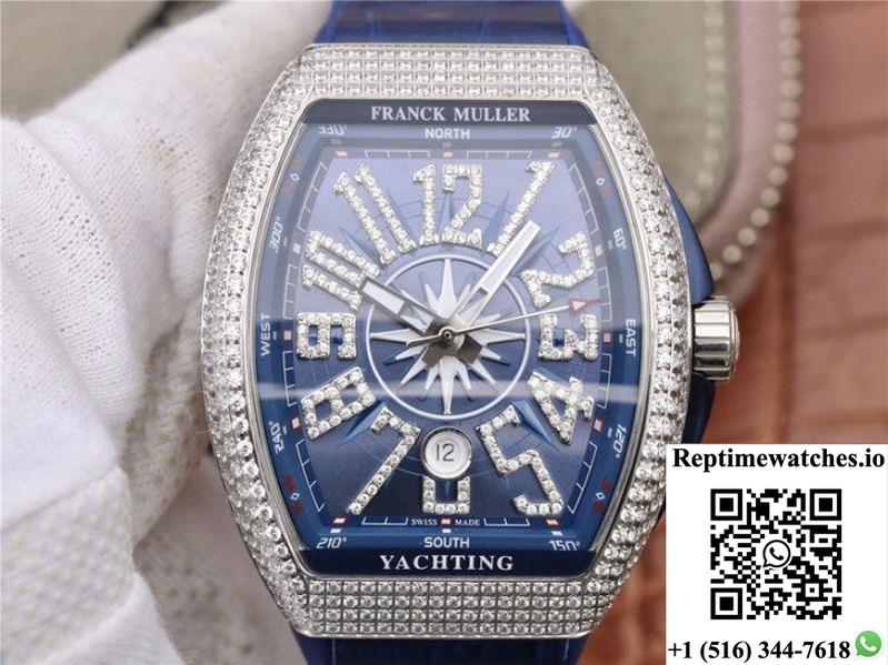 Franck Muller Vanguard V45.Sc.Dt.Ac.Bl Blue Dial-Rep Time Watches