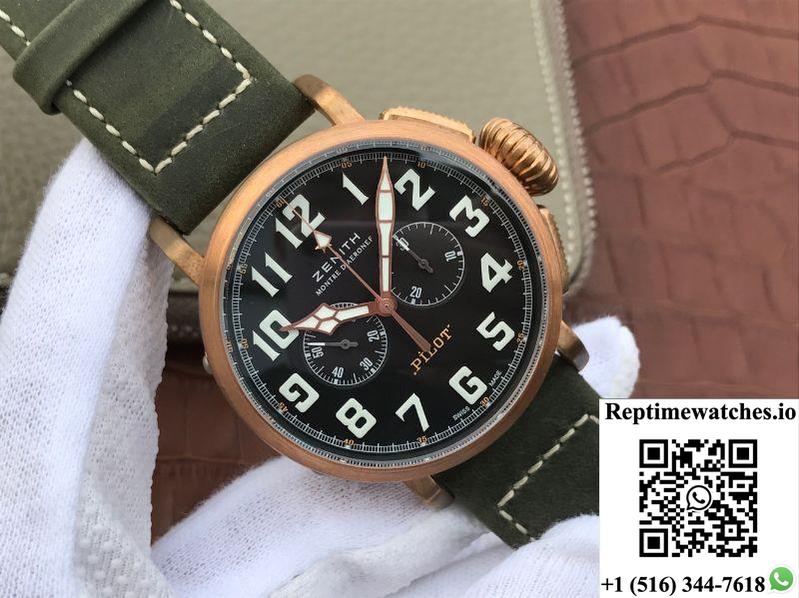 Zenith Pilot Type 20 Chronograph Extra Special Bronze 29.2430.4069/21.C800 Xf Factory Black Dial-Rep Time Watches