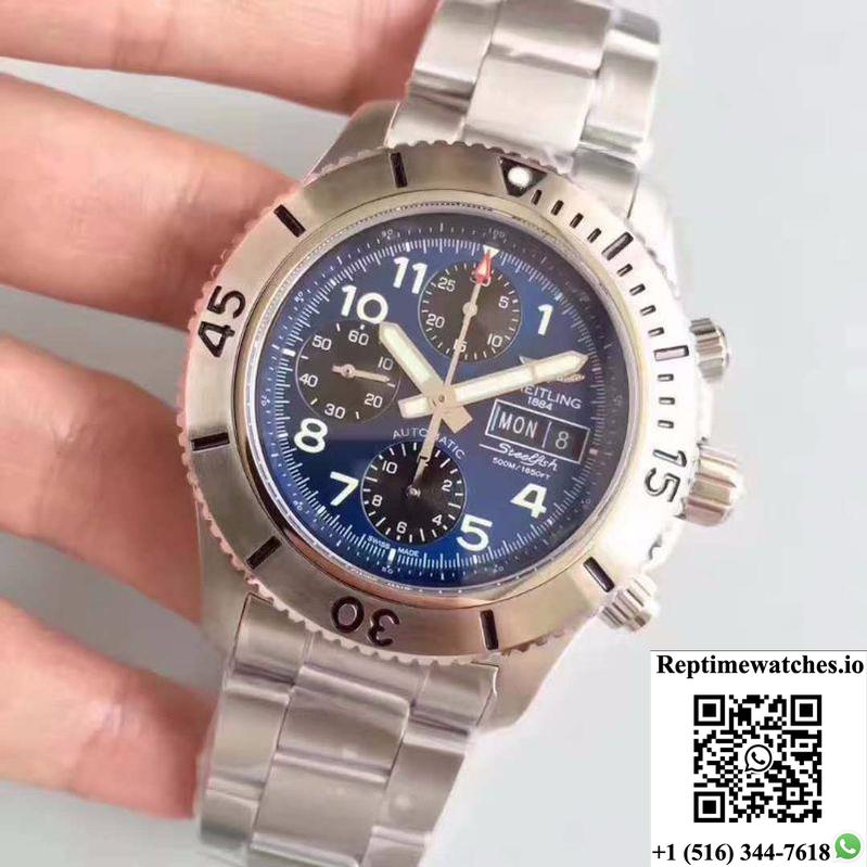 Breitling Superocean Chronograph Steelfish A13341C3/C893/227X/A20Basa.1 Blue Dial-Rep Time Watches