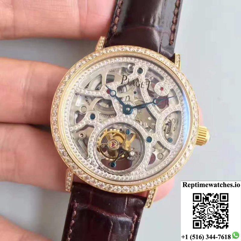 Piaget High-Grade Jewelry Tourbillon Hollow Dial-Rep Time Watches