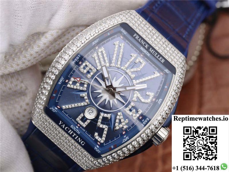 Franck Muller Vanguard V45.Sc.Dt.Ac.Bl Blue Dial-Rep Time Watches