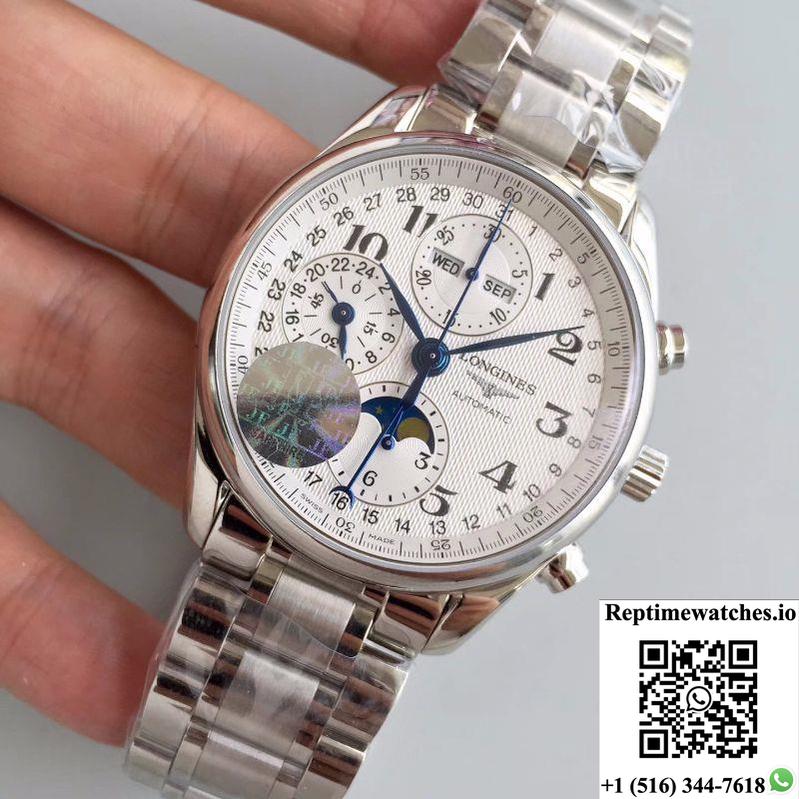 Longines Master Collection Moonphase Chronograph L2.673.4.78.6 Jf Factory White Dial-Rep Time Watches