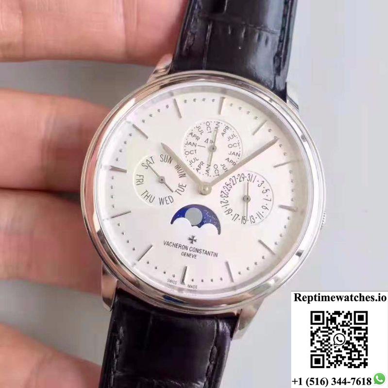 Vacheron Constantin Patrimony Perpetual Calendar 43175/000P-B190 White Dial-Rep Time Watches
