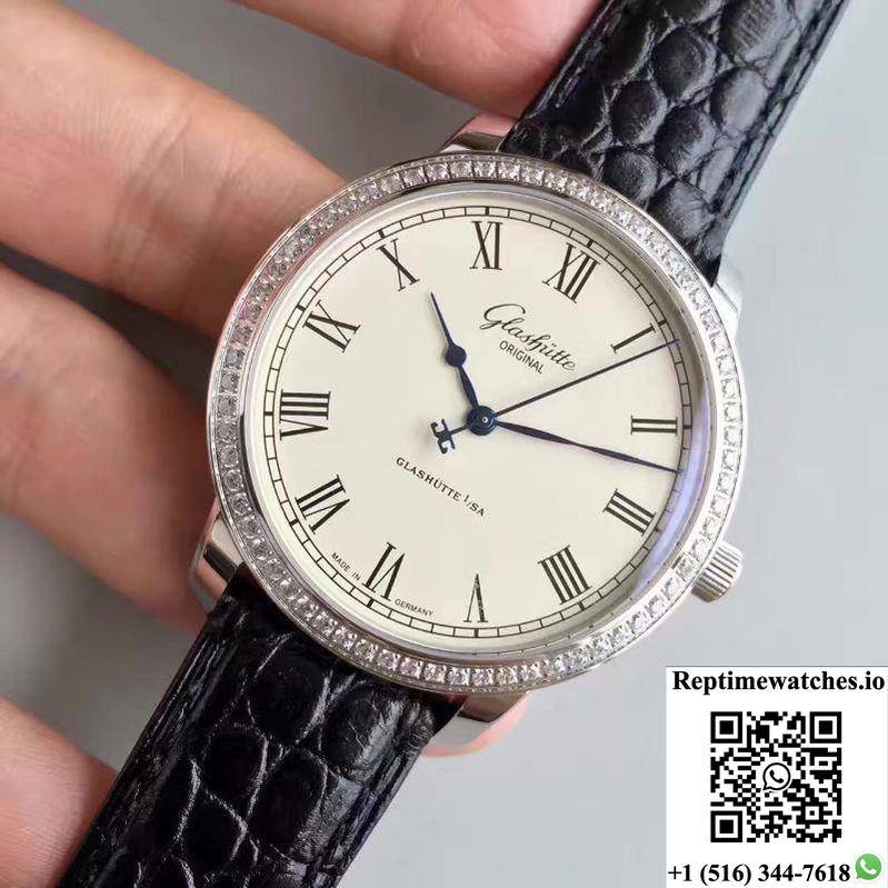 Glashutte Original Senator Excellence V4 1-39-52-01-02-04 Fk Factory Diamond Bezel White Dial-Rep Time Watches