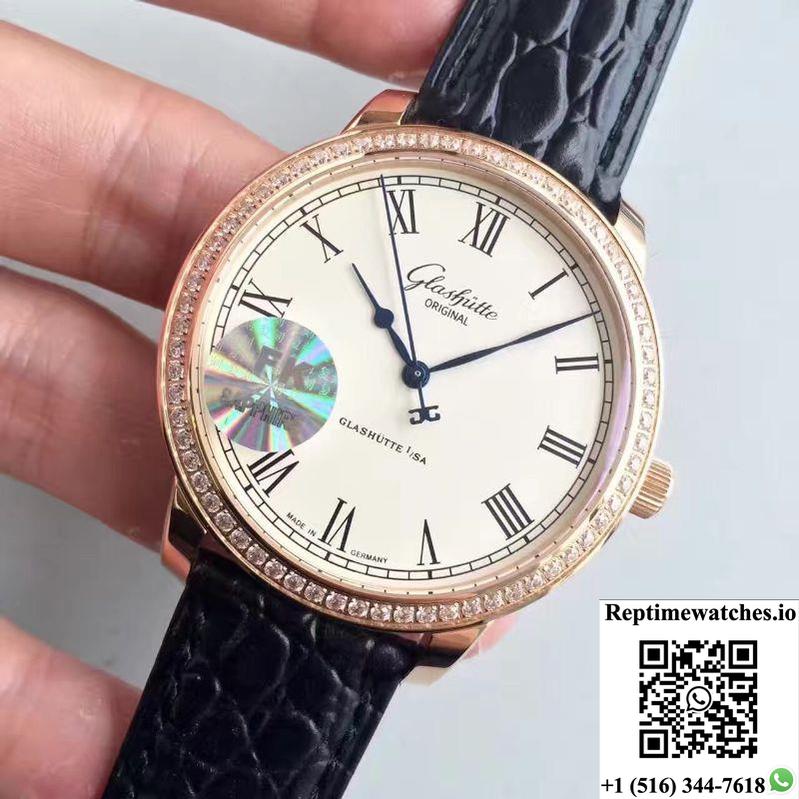 Glashutte Original Senator Excellence 1-39-52-01-01-04 V4 Fk Factory Rose Gold Case White Dial-Rep Time Watches