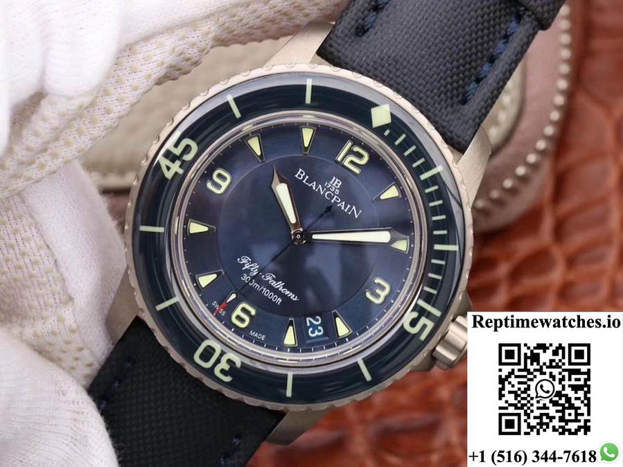 Blancpain Fifty Fathoms 5015-12B40-O52 Zf Factory Blue Dial-Rep Time Watches