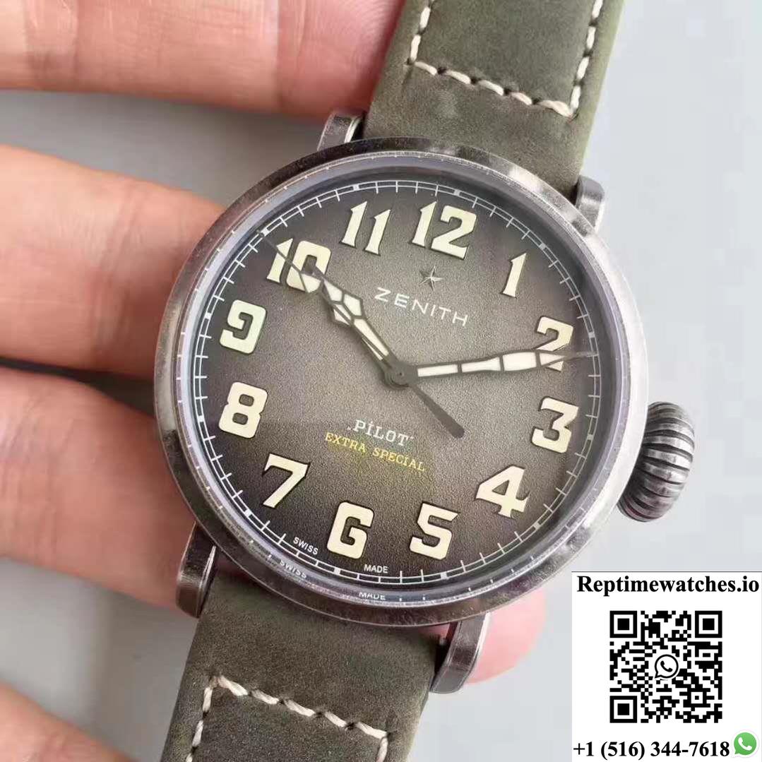 Zenith Pilot Type 20 Extra Special Ton Up 11.2430.679.21.C801 Xf Factory Anthracite Dial-Rep Time Watches