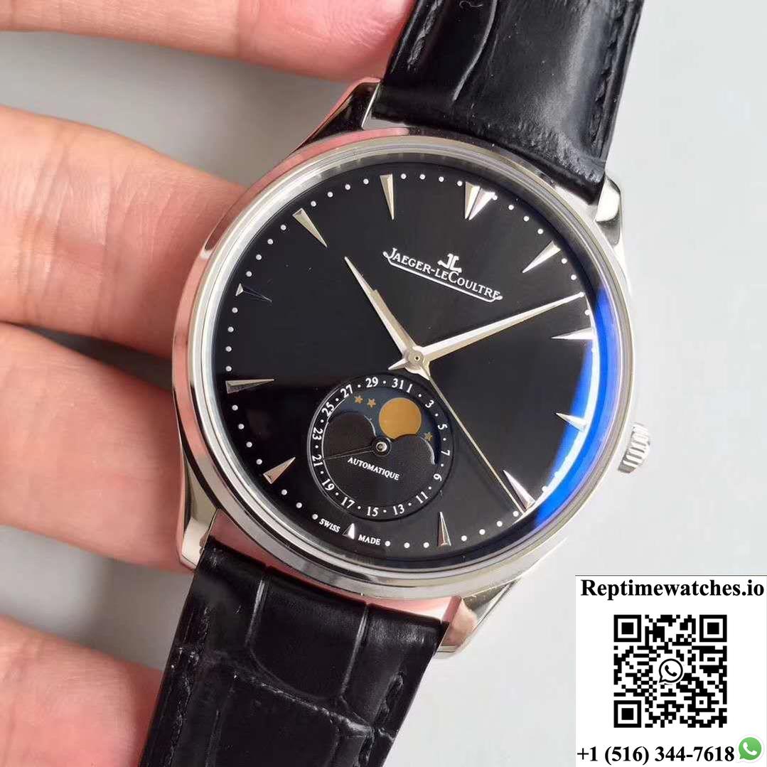 Jaeger-Lecoultre Master Ultra Thin Moon 1368470 Zf Factory Black Dial-Rep Time Watches