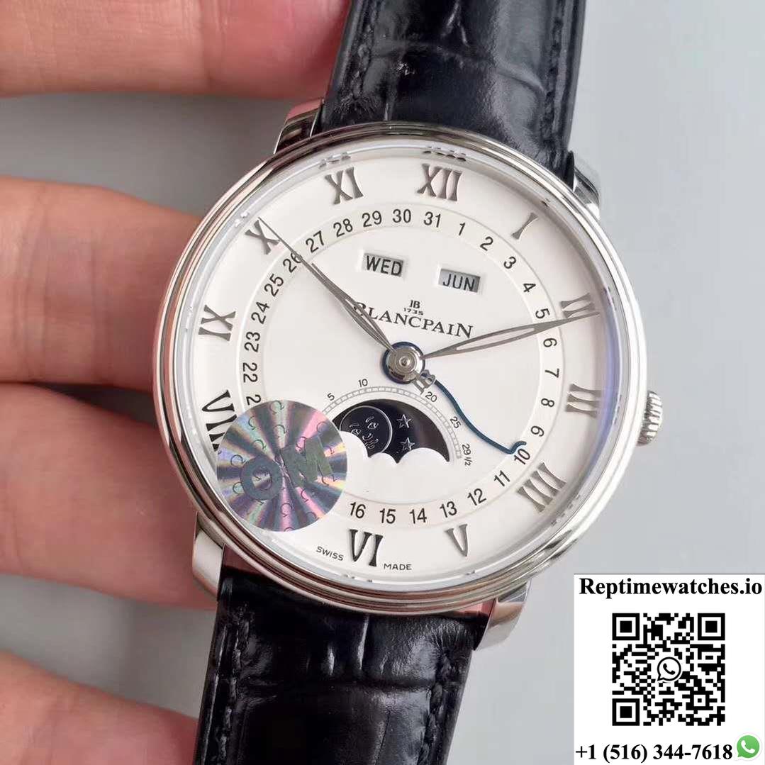 Blancpain Villeret 6654A-1127-55B Om Factory V2 White Dial-Rep Time Watches