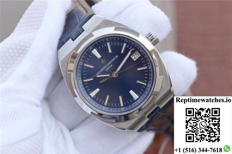 Vacheron Constantin Overseas 47040 Jj Factory Leather Strap Blue Dial-Rep Time Watches