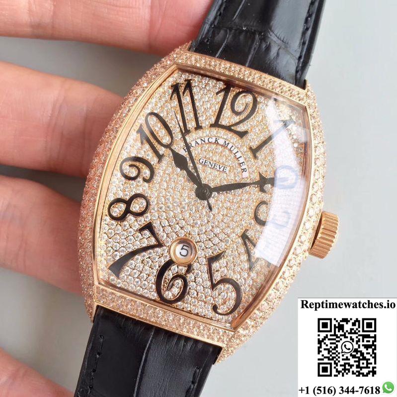 Franck Muller 8880 Sc Dt Rose Gold Diamonds Dial-Rep Time Watches