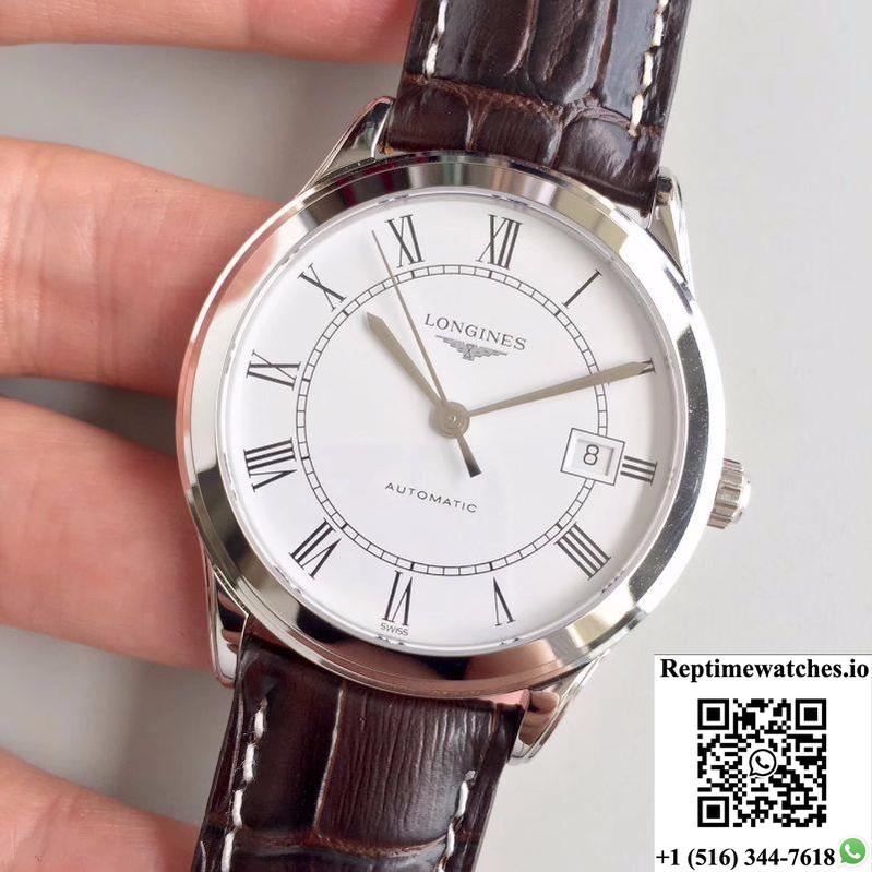 Longines Record L2.820.4.11.2 White Dial-Rep Time Watches