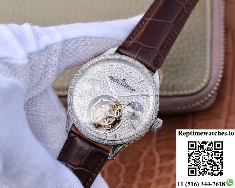 Jaeger-Lecoultre Master Complication Functions Tourbillon White Gold Diamonds Dial-Rep Time Watches