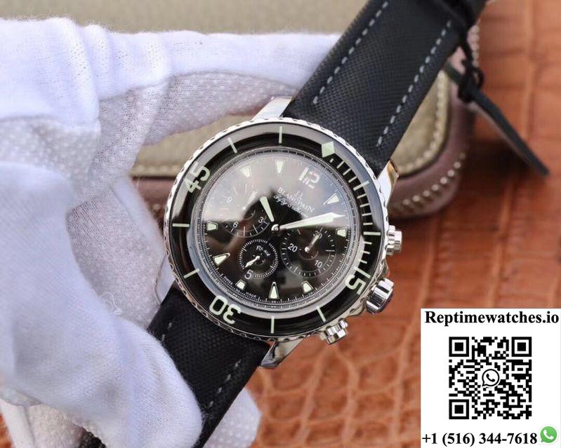 Blancpain Fifty Fathoms Chronographe Flyback 5085F-1130-52A Om Factory Black Nylon Strap Black Dial-Rep Time Watches