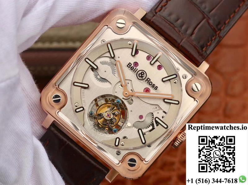 Bell & Ross Br-X2 Tourbillon 18K Rose Gold Stainless Steel Brushed Dial-Rep Time Watches