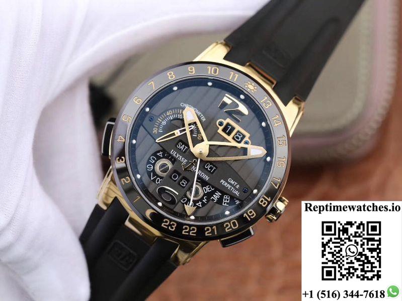 Ulysse Nardin El Toro 322-00-3 18K Yellow Gold Black Dial-Rep Time Watches