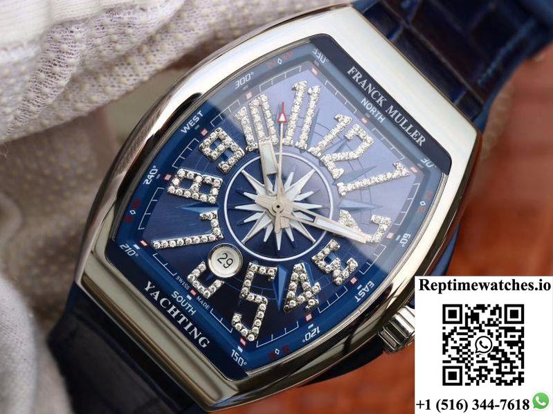 Franck Muller Vanguard V45 45Mm Blue Dial-Rep Time Watches