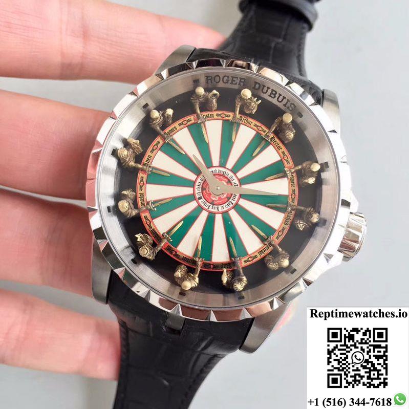Roger Dubuis Excalibur Rddbex0398 Green White Table Dial-Rep Time Watches