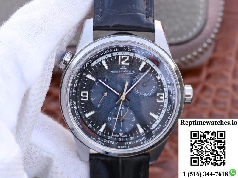 Jaeger-Lecoultre Polaris Geographic 904847J 42Mm Twa Factory Black Blue Textured Dial-Rep Time Watches