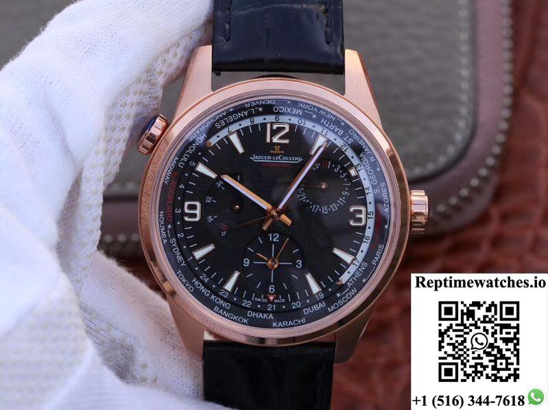 Jaeger-Lecoultre Polaris Geographic Rose Gold 904847J 42Mm Twa Factory Black Dial-Rep Time Watches
