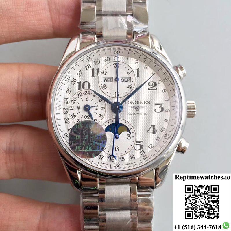 Longines Master Collection Moonphase Chronograph L2.673.4.78.6 Jf Factory White Dial-Rep Time Watches
