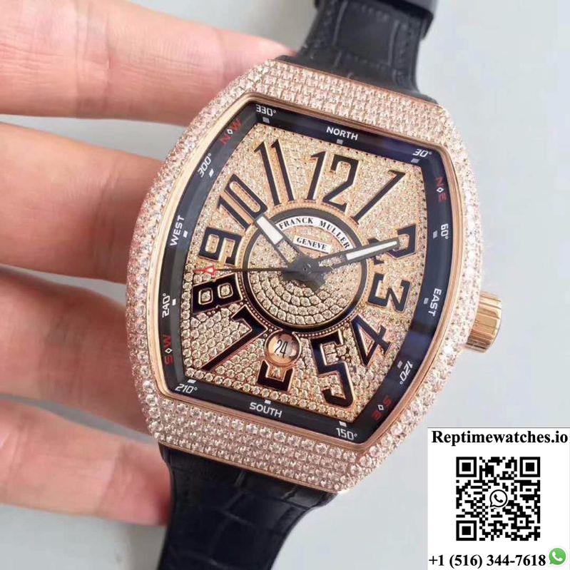 Franck Muller 8880 Sc Dt Rose Gold Diamond Dial-Rep Time Watches