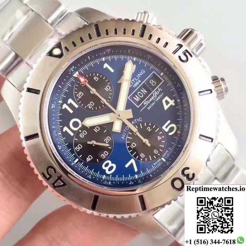 Breitling Superocean Chronograph Steelfish A13341C3/C893/227X/A20Basa.1 Blue Dial-Rep Time Watches
