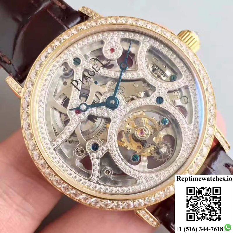 Piaget High-Grade Jewelry Tourbillon Hollow Dial-Rep Time Watches