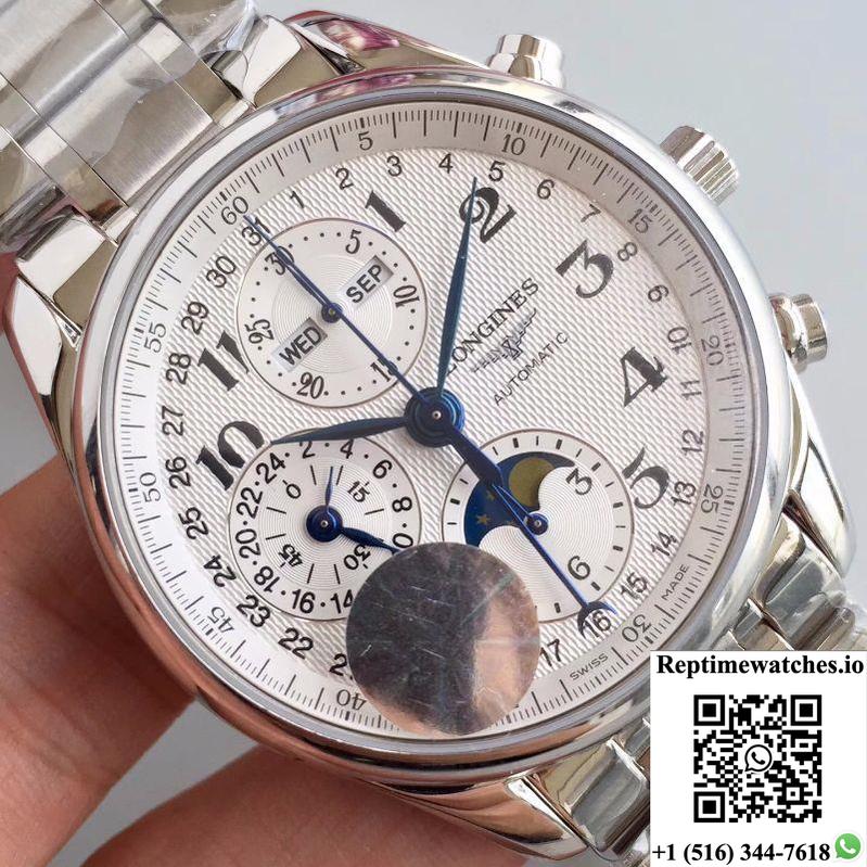 Longines Master Collection Moonphase Chronograph L2.673.4.78.6 Jf Factory White Dial-Rep Time Watches
