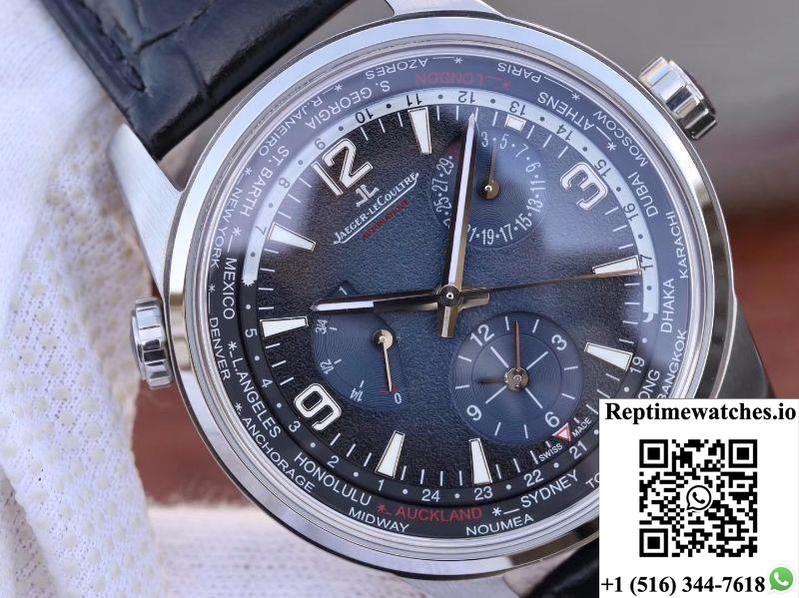 Jaeger-Lecoultre Polaris Geographic 904847J 42Mm Twa Factory Black Blue Textured Dial-Rep Time Watches