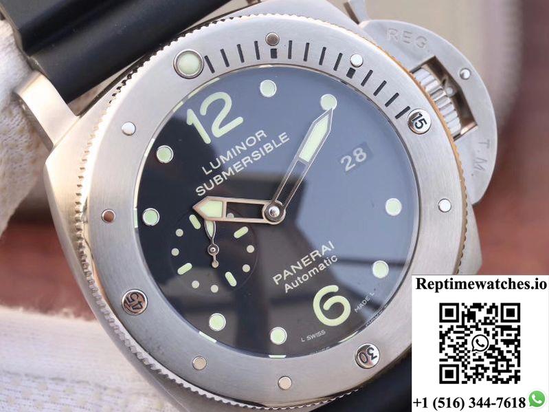 Panerai Luminor Submersible 1950 Amagnetic 3 Days Titanium Pam389 Vs Factory V2 Black Dial-Rep Time Watches
