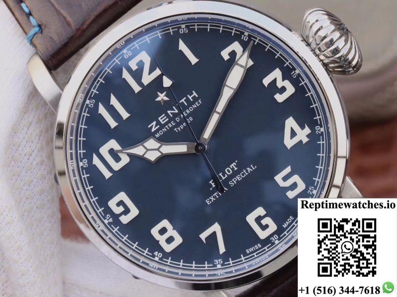 Zenith Pilot Type 20 Extra Special 03.2430.3000.21.C738 Xf Factory Blue Dial-Rep Time Watches