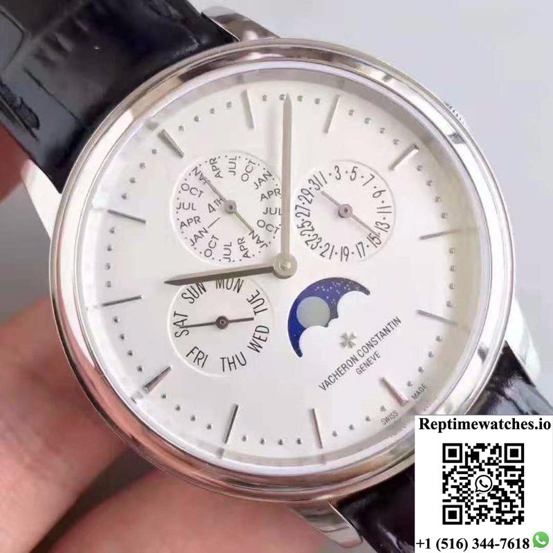 Vacheron Constantin Patrimony Perpetual Calendar 43175/000P-B190 White Dial-Rep Time Watches