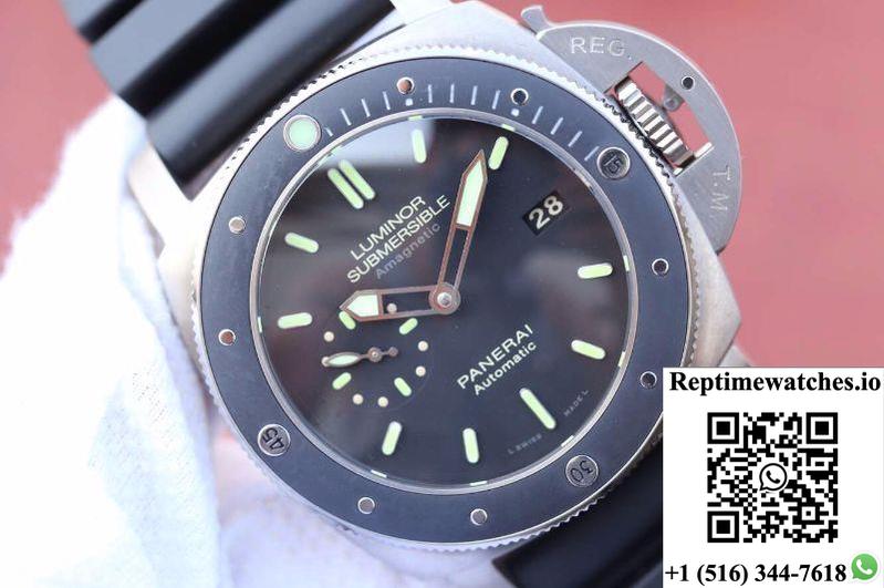 Panerai Luminor Submersible 1950 Amagnetic 3 Days Pam389 Vs Factory V2 Black Dial-Rep Time Watches