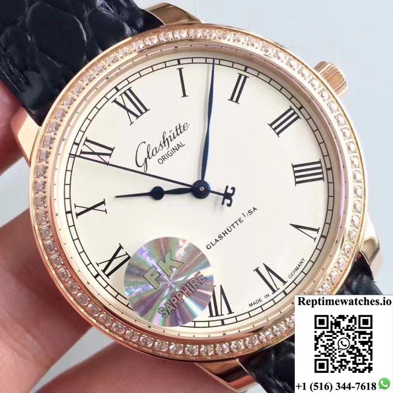 Glashutte Original Senator Excellence 1-39-52-01-01-04 V4 Fk Factory Rose Gold Case White Dial-Rep Time Watches