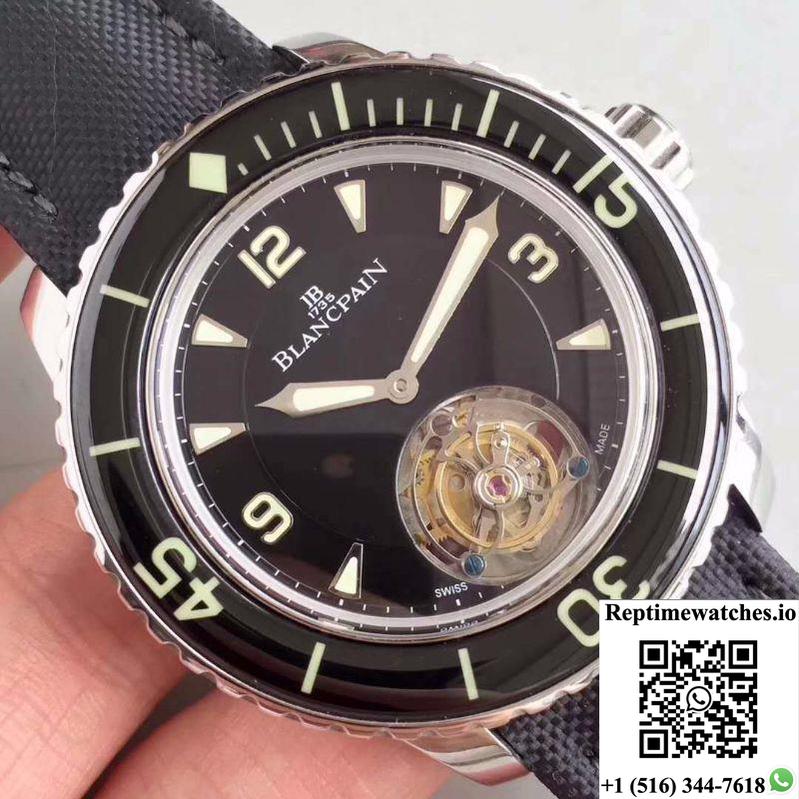 Blancpain Fifty Fathoms Tourbillon Jb Factory Black Dial-Rep Time Watches