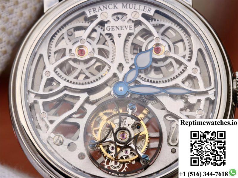Franck Muller Giga Tourbillon 7048 T G Sqt Br Silver Skeleton Dial-Rep Time Watches