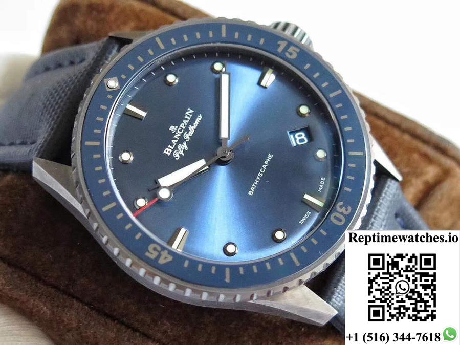 Blancpain Fifty Fathoms Bathyscaphe 5000-0240-O52A Zf Factory Blue Dial-Rep Time Watches