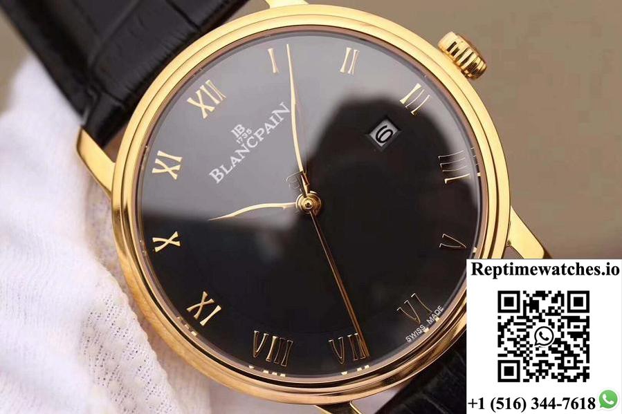 Blancpain Villeret Ultraplate 6651-1127-55B Zf Factory Black Dial-Rep Time Watches